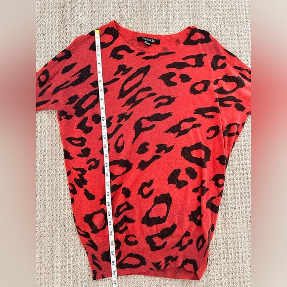 #83 Women's Forever 21 Cheetah Print sweater in rust/black Size S/P. PTP - Picture 5 of 6